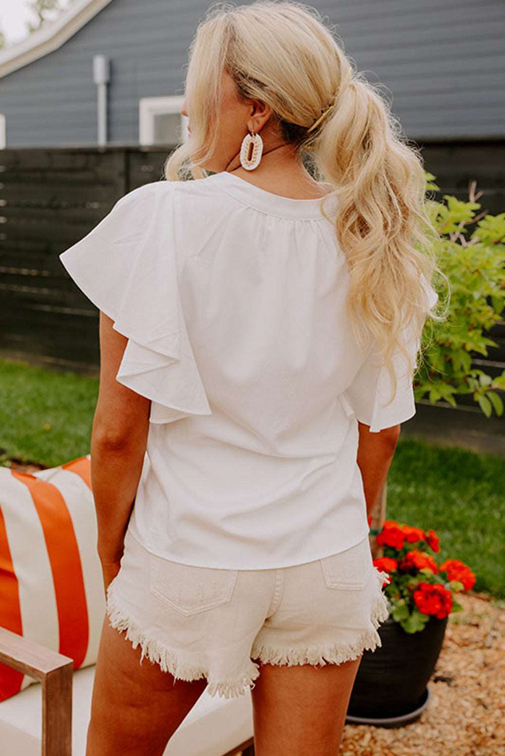 Effortless Beauty Ruffled Sleeve Blouse