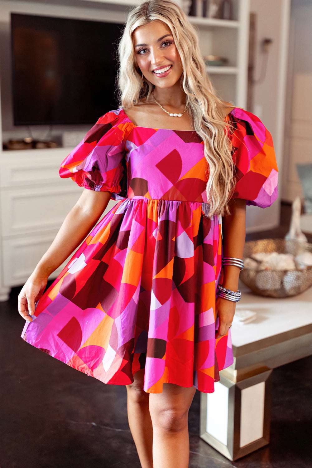 All The Fun Puff Sleeve Dress