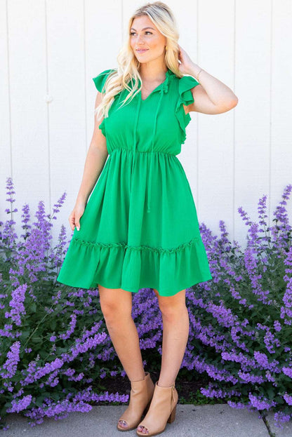 Lucky And Lovely Ruffled Mini Dress