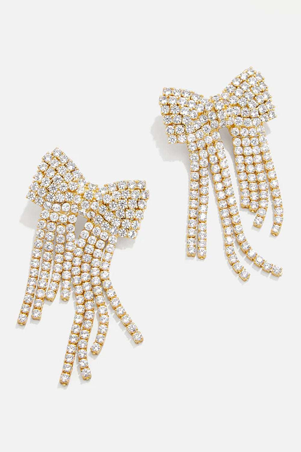 Rhinestone Bowknot Fringe Earrings