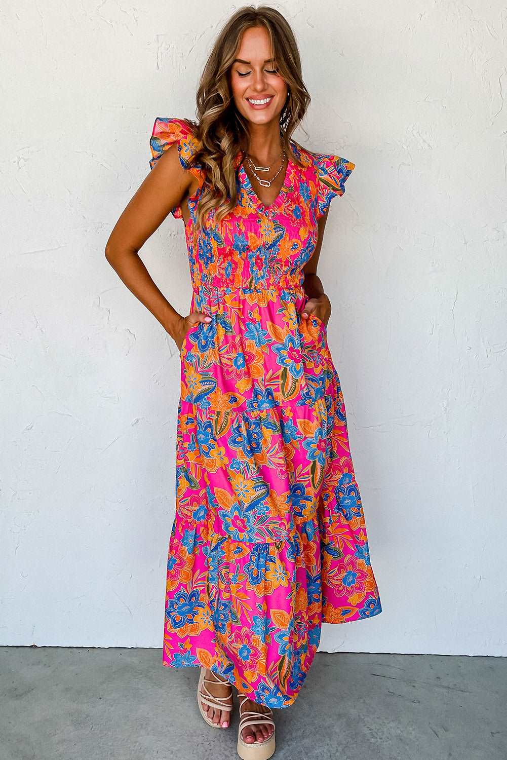 Lush Blooms Tiered Maxi Dress