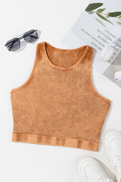 Just Perfect Mineral Wash Racerback Crop Top