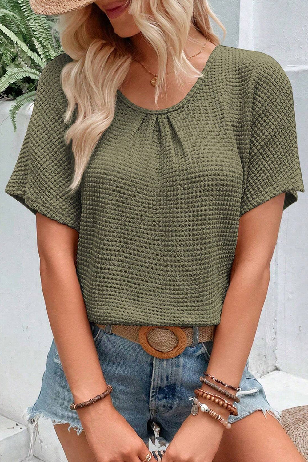 Never Leaving Waffle Knit Top