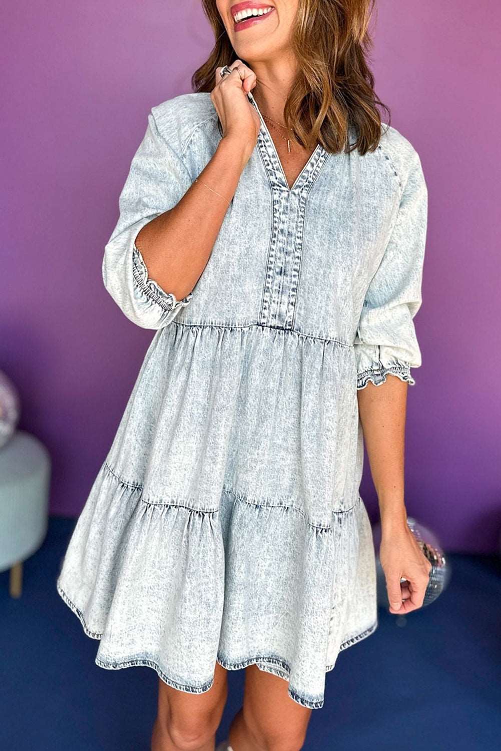 Dare To Dream Flared Denim Dress