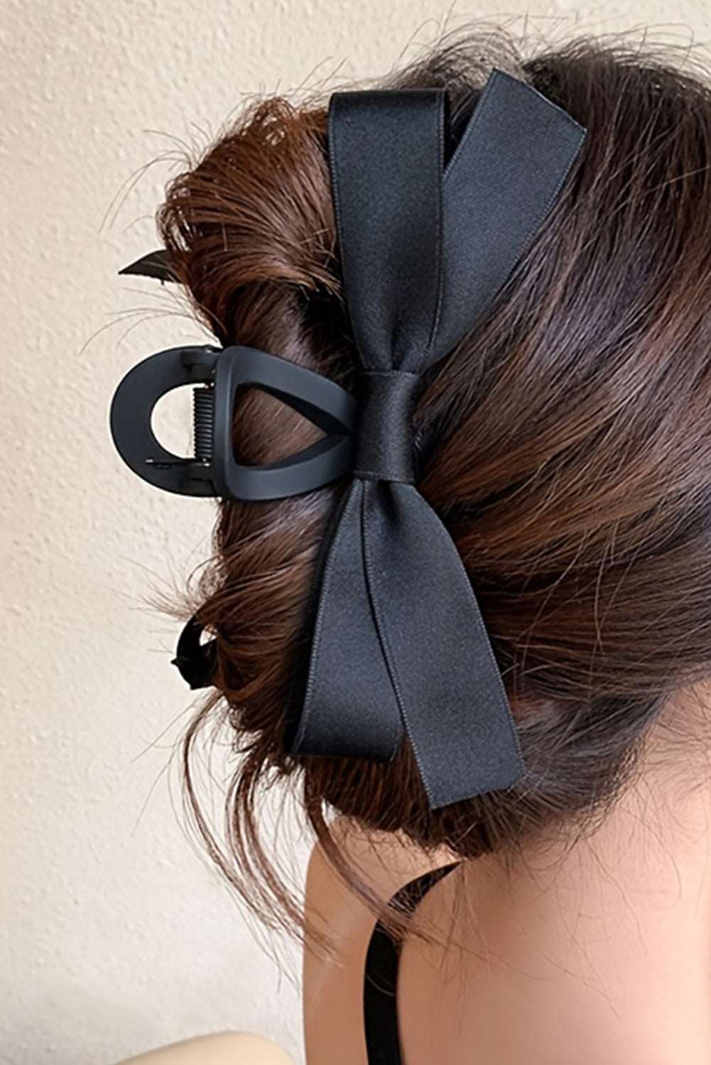 Black Ribbon Bow Hair Clip