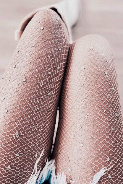 Rhinestone Fishnet Pantyhose