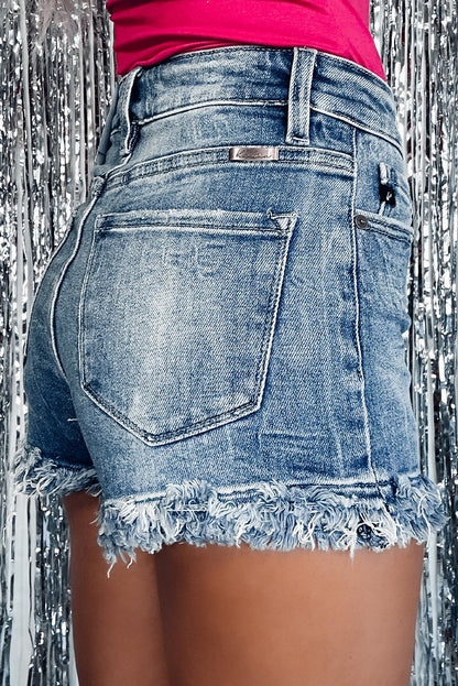 Jessie Raw Hem High Waist Denim Shorts