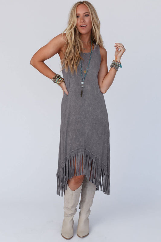 Always Have Fun Fringe High Low Dress