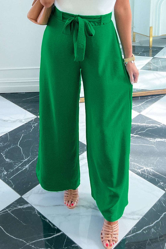 On The Other Side High Waist Belted Wide Leg Pants