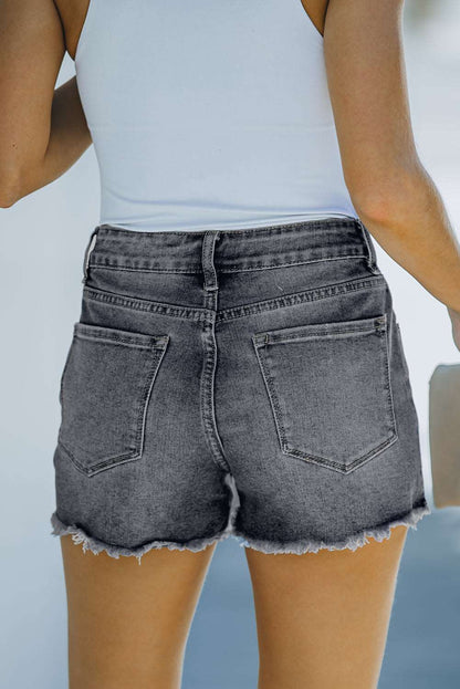 Maddie Frayed Distressed Denim Shorts