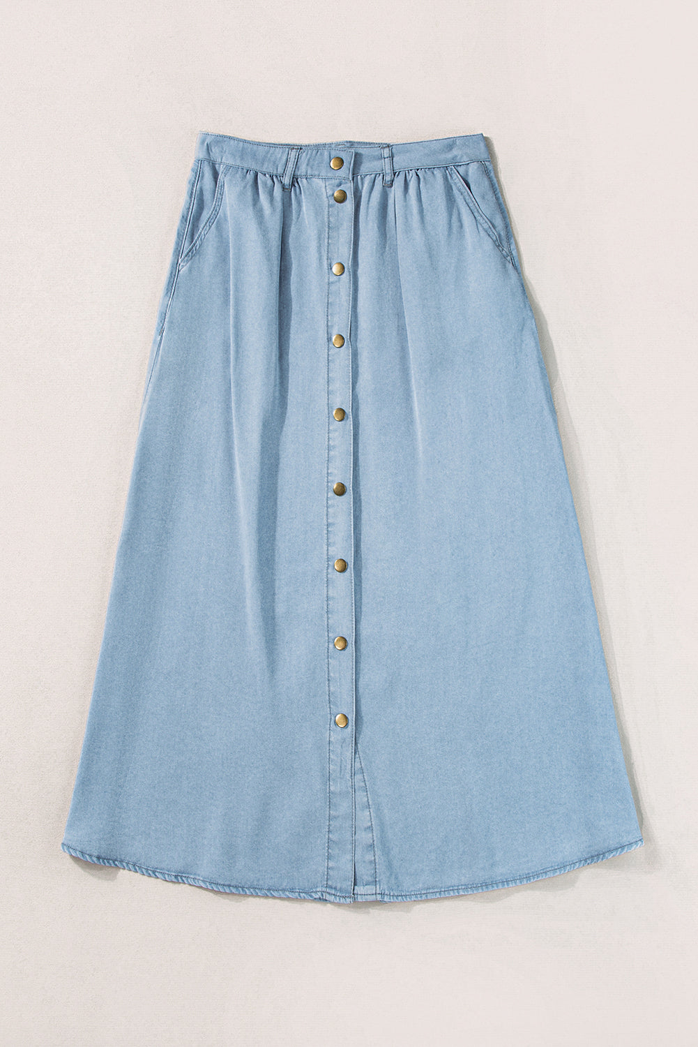 Hometown Girl Long Denim Skirt