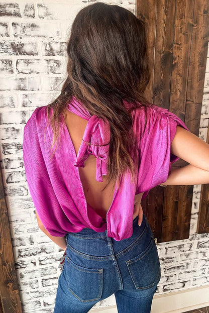 Join The Fun Knotted Backless Blouse