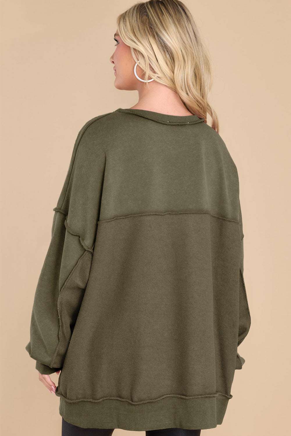 Cozy Season Oversized Henley Sweatshirt