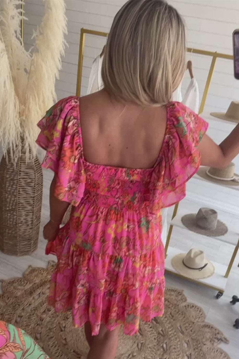 Flirty In Floral Tiered Mini Dress