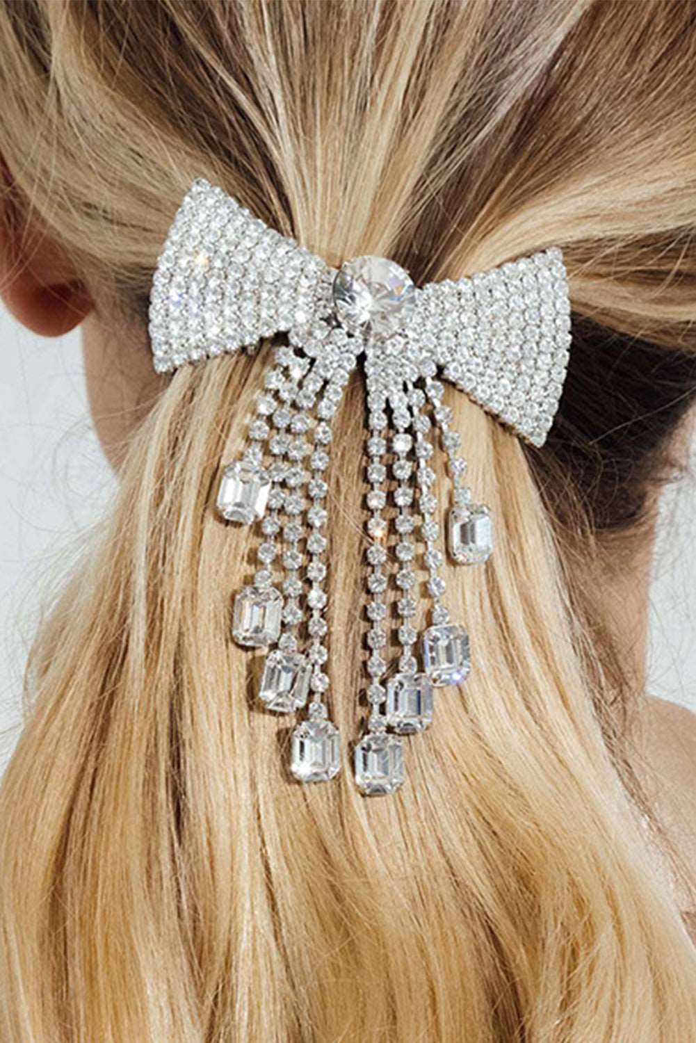 Rhinestone Tassel Bowknot Hair Clip