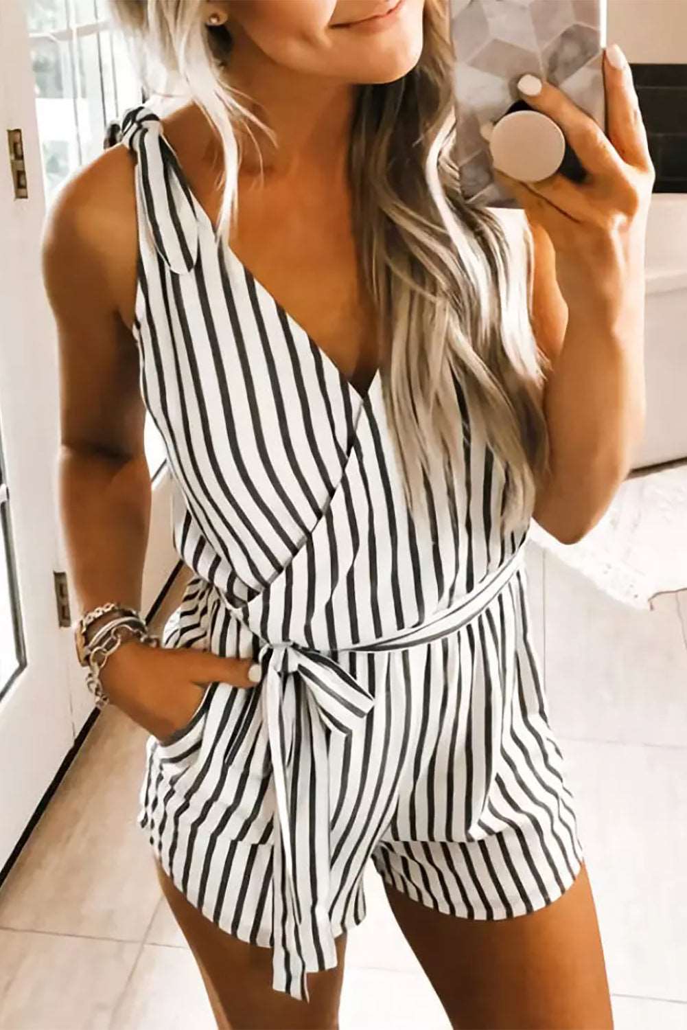 Coastal Getaway Belted Romper